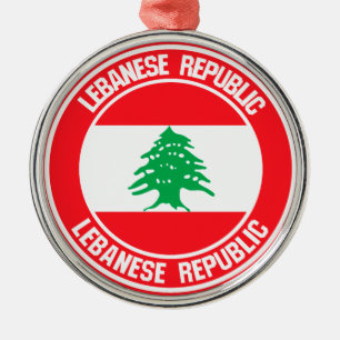 Lebanon Round Emblem Metal Ornament