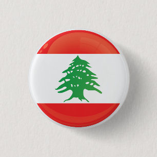 Lebanon  Round Icon Flag 1 Inch Round Button