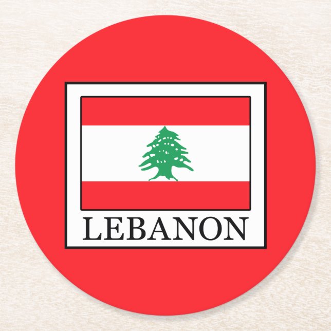 Lebanon Round Paper Coaster (Front)