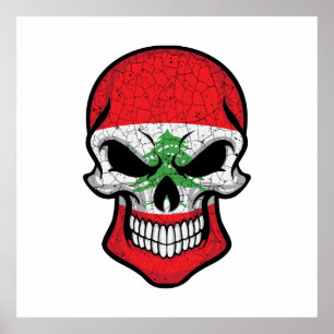Lebanon Smiling Skull Flag Poster