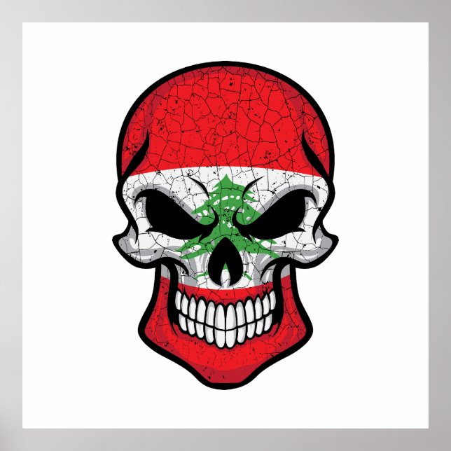 Lebanon Smiling Skull Flag Poster (Front)