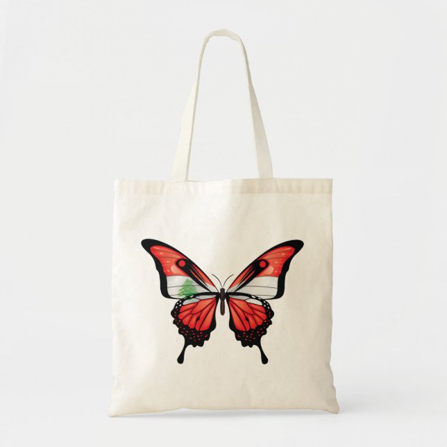 Lebanon Swallowtail Butterfly Flag Tote Bag (Front)