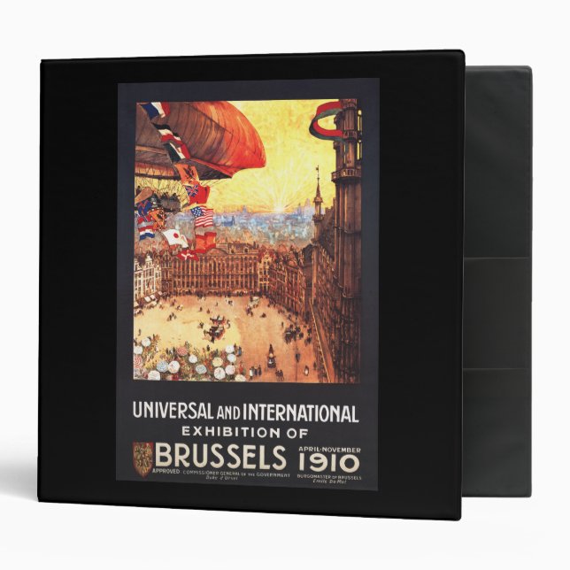 Lebaudy Airship with World Flags at Expo Binder (Front/Inside)