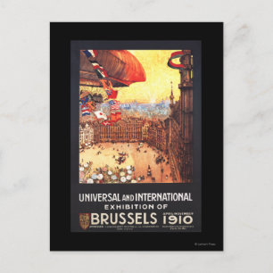 Lebaudy Airship with World Flags at Expo Postcard