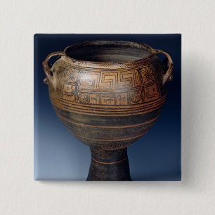 Lebes decorated with a geometric pattern 2 inch square button