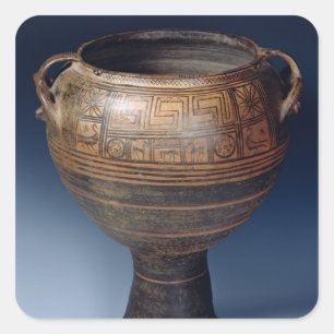 Lebes decorated with a geometric pattern square sticker