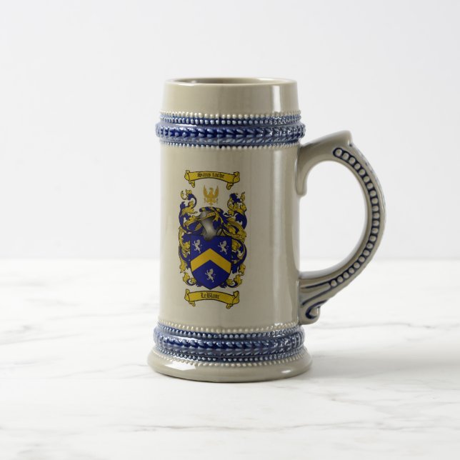 Leblanc Coat of Arms Stein / LeBlanc Crest Stein (Right)