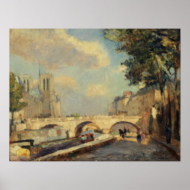 Lebourg - The Seine In Paris At Notre Dame 1902 Poster (Front)