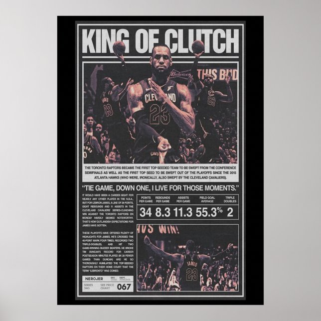 lebron james, nba, basketball, king james, slam du poster (Front)