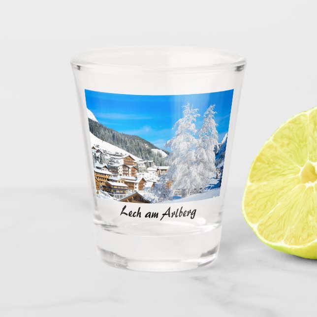 Lech am Arlberg in Austria in the Winter Souvenir Shot Glass (Front)