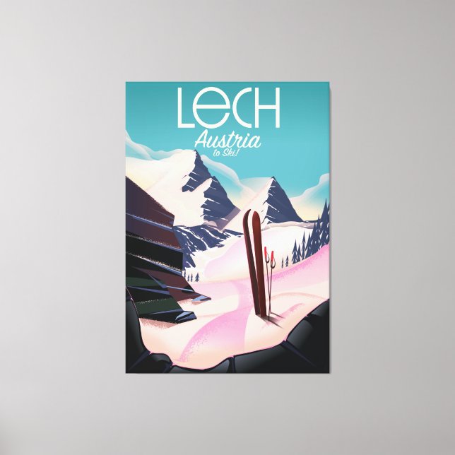 Lech Austria Ski poster. Canvas Print (Front)