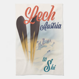 Lech Austria Ski poster Kitchen Towel