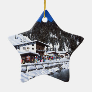 Lech Austria Winter Holiday Card Poster Photo Bloc Ceramic Ornament