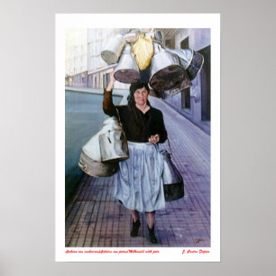 Lechera con cacharros/Milkmaid with pots Poster