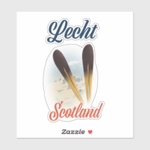 Lecht Scotland Ski poster travel art