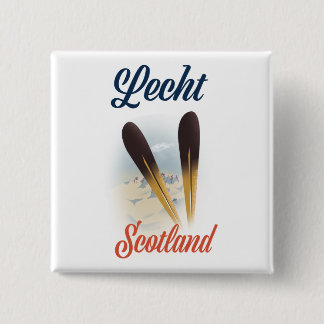 Lecht Scotland Ski poster travel art 2 Inch Square Button