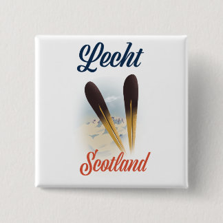 Lecht Scotland Ski poster travel art 2 Inch Square Button