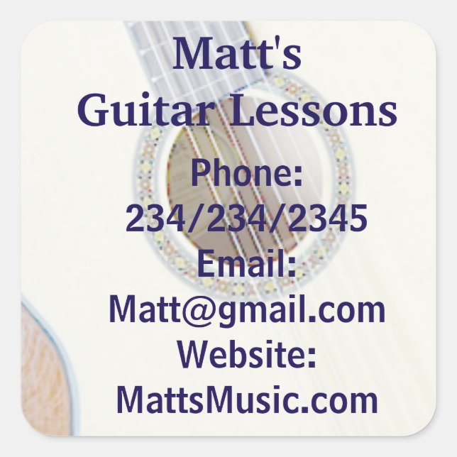 Leçons de guitare Stickers promotionnels (Devant)