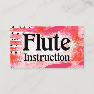 Leçons d'instruction de flute Cartes de visite ros