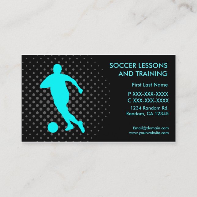 Leçons du football formant les cartes de visite (Devant)