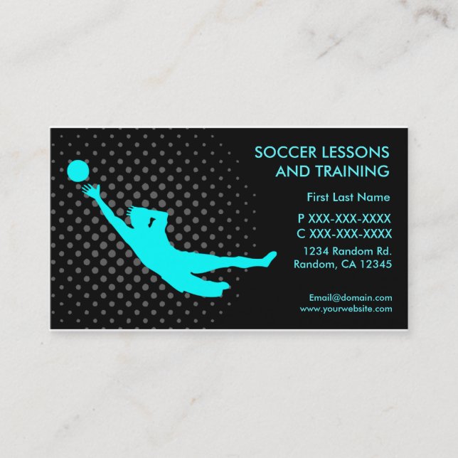 Leçons du football formant les cartes de visite (Devant)