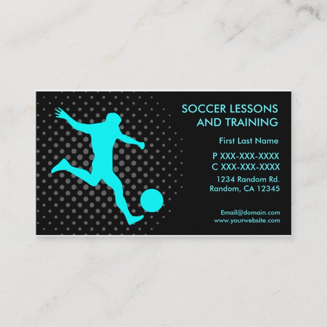 Leçons du football formant les cartes de visite (Devant)