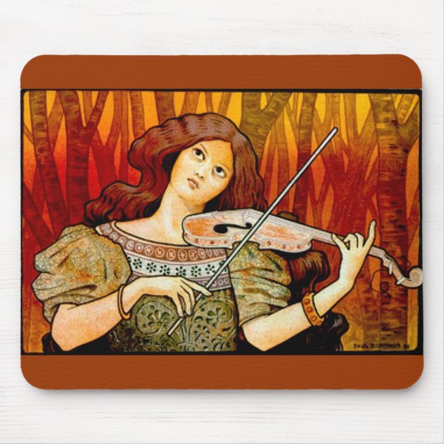 Lecons Music Violin Vintage Poster Mouse Pad (Front)