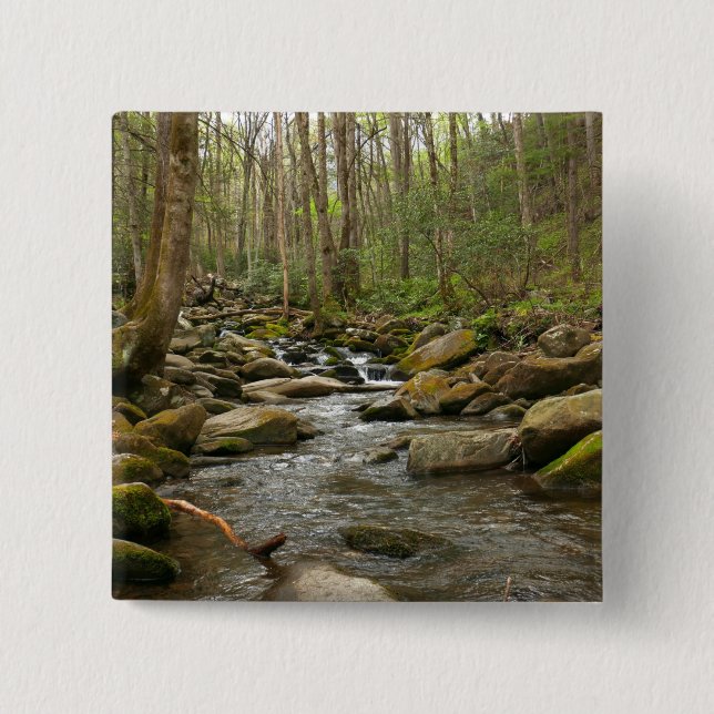LeConte Creek at Great Smoky Mountains 2 Inch Square Button (Front)