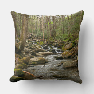 LeConte Creek at Great Smoky Mountains Throw Pillow