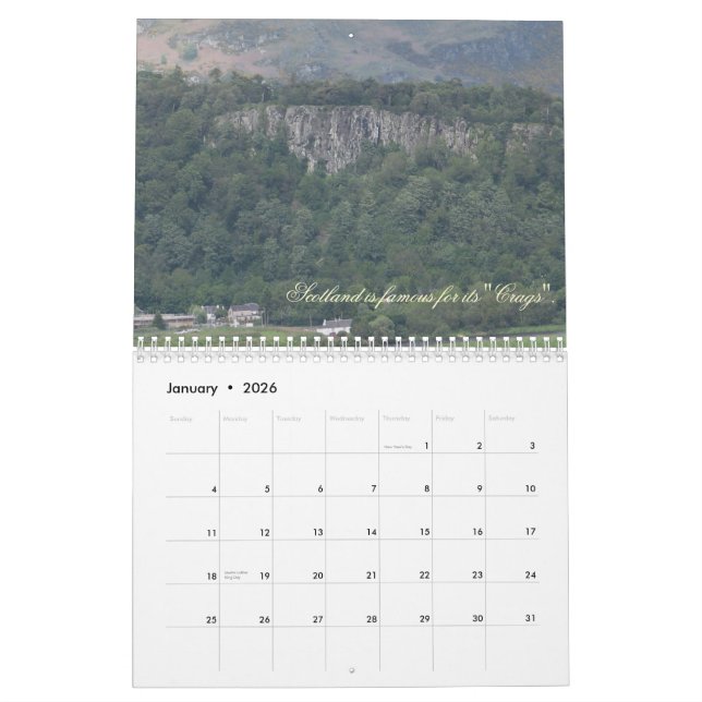 L'Ecosse calendrier de 16 mois (Jan 2026)