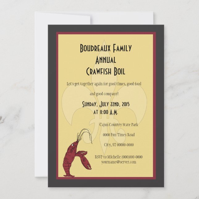 L'écrevisse bouillante avec des invitations à la f (Devant)