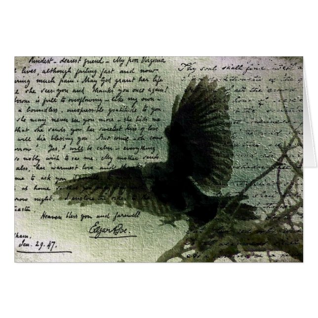 L'Écriture de Poe et le Corbeau (Devant horizontal)
