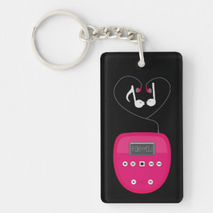 Lecteur CD rose avec écouteurs s'embrassant