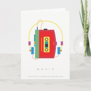 lecteur de cassette Walkman, carte d'anniversaire 