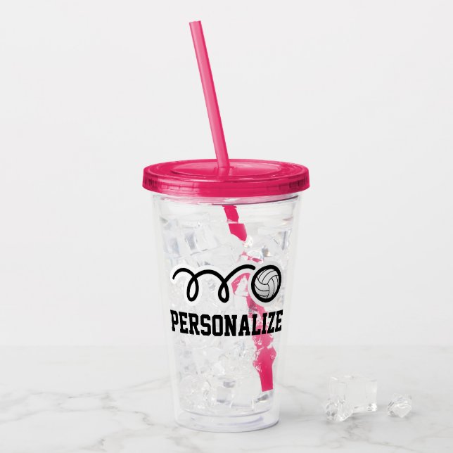 Lecteur de volley-ball personnalisé verre à tambou (Devant glace)