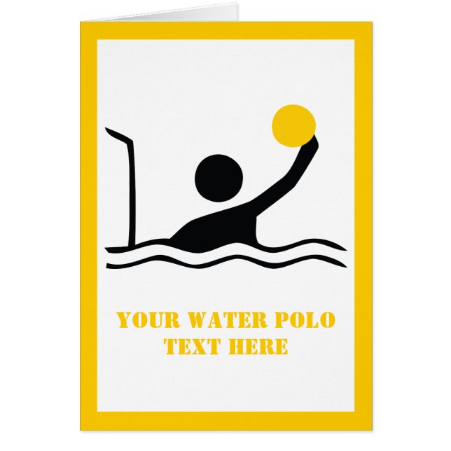 Lecteur de water-polo noir silhouette carte vertic (Devant)