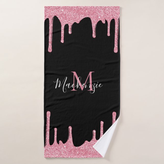 Lecteurs à Parties scintillant rose noir et blanc (Serviette de bain)