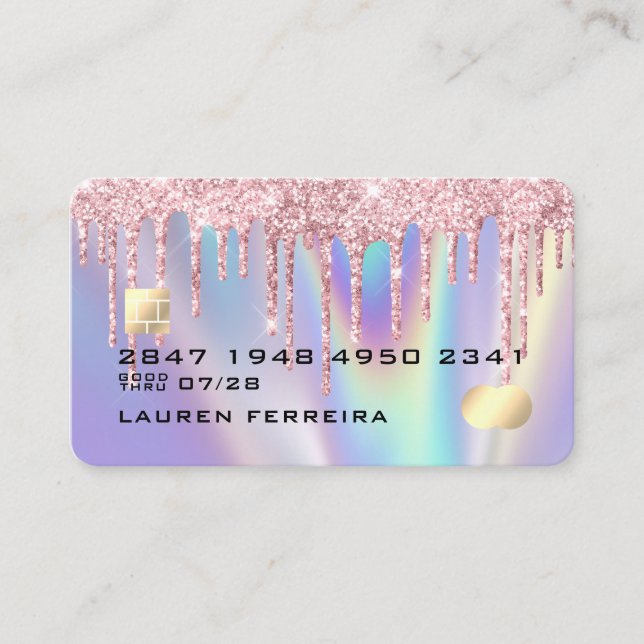 Lecteurs roses Faux Holographique Style carte de c (Devant)