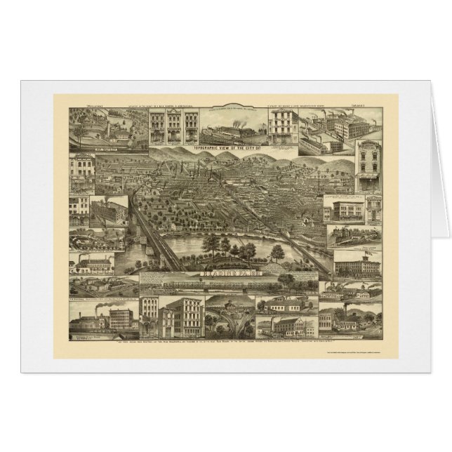 Lecture, carte panoramique de PA - 1881 (Devant horizontal)