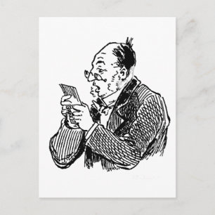 Lecture d'une carte postale