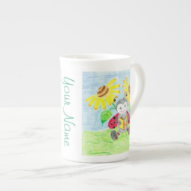 Lecture ladybug Bone China mug (Devant droit)