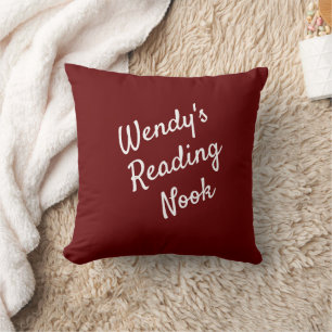 Lecture Nook Cushion, oreiller à lancer rouge et b