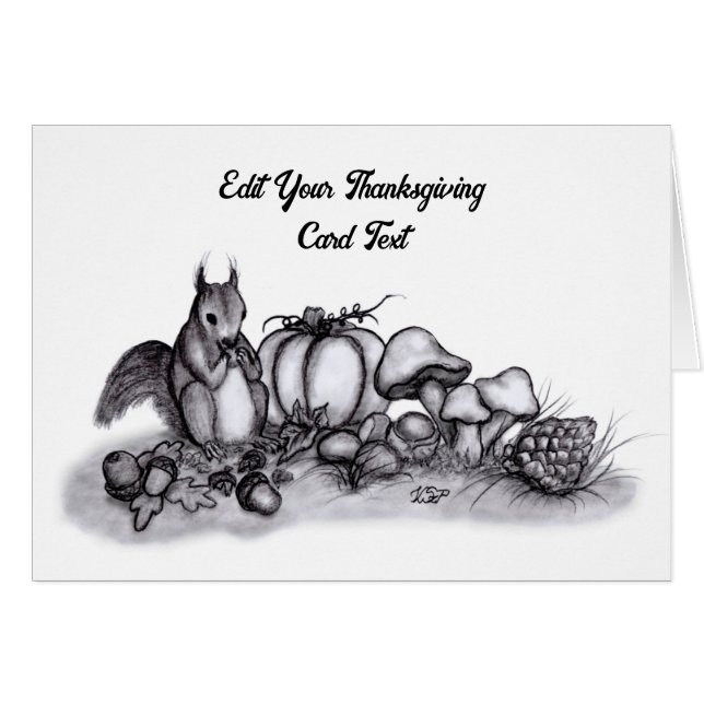 L'écureuil en Automne, Bon thanksgiving ! (Devant horizontal)