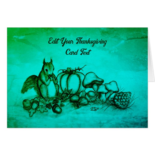 L'écureuil en Automne, Bon thanksgiving ! (Devant horizontal)