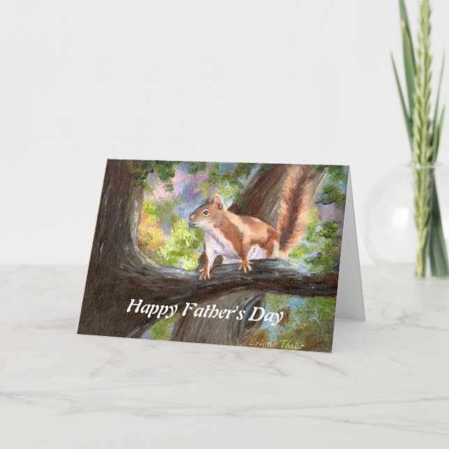 L'écureuil vous regarde Carte Fête des pères (Devant)