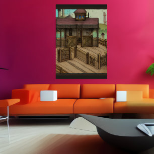 L'écurie de la ville AI Art Poster