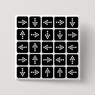 LED Arrow Square 2 Inch Square Button
