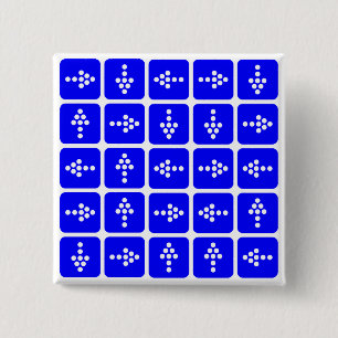 LED Arrow Square Blue 2 Inch Square Button