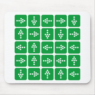 LED Arrow Square Green Mouse Pad
