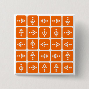 LED Arrow Square Orange 2 Inch Square Button